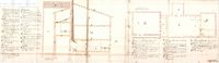 Distribución, perfil, alzados y planta de las casas colindantes del Dr. Sebastián del Castillo, Oidor de la Real Audiencia de Valencia, y Jorge Ruiz, labrador y vecino de Zaragoza. Firmado por Onofre Gracián y Ventura Garay. Zaragoza (Zaragoza)