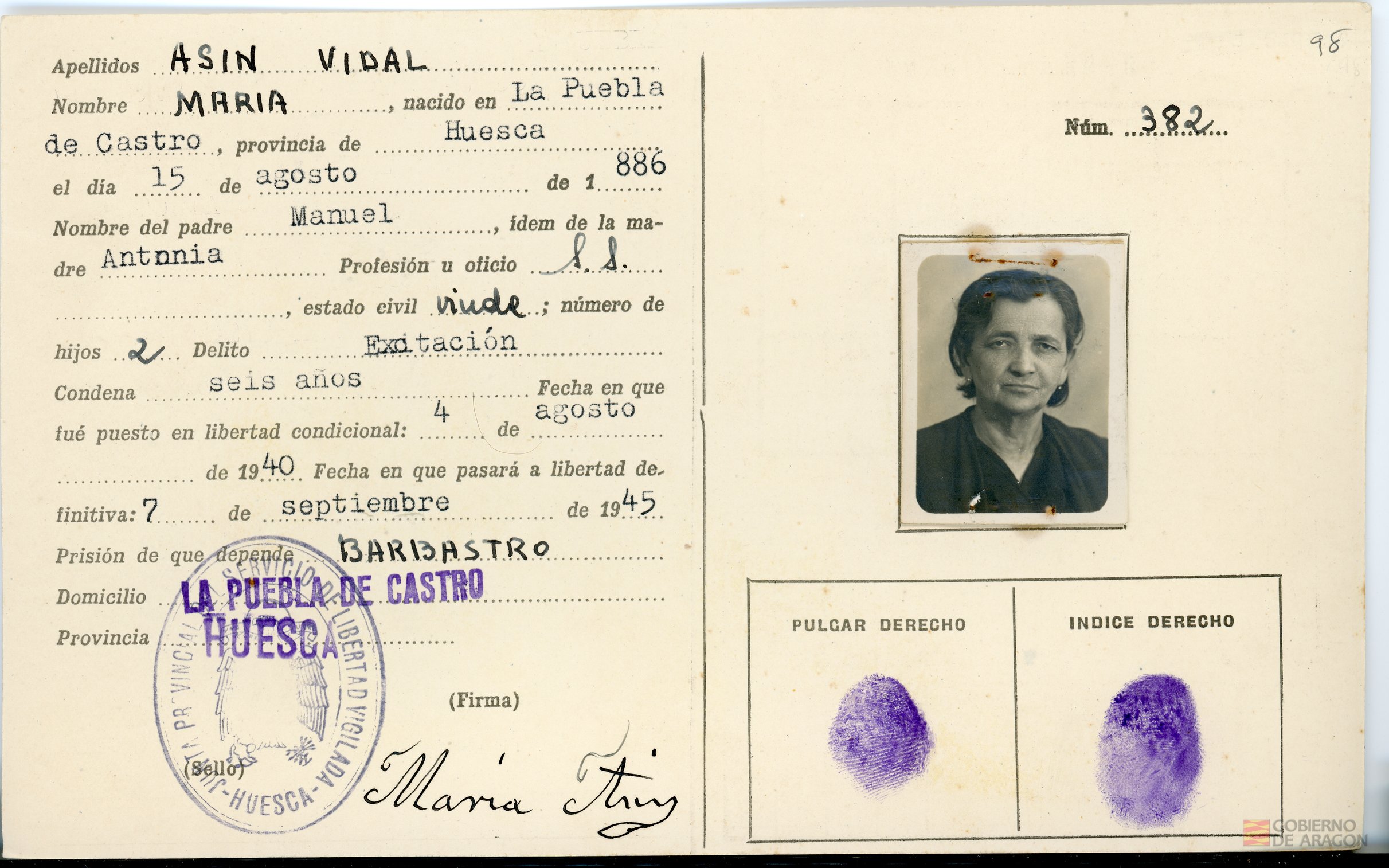 Asín Vidal, María. La Puebla de Castro