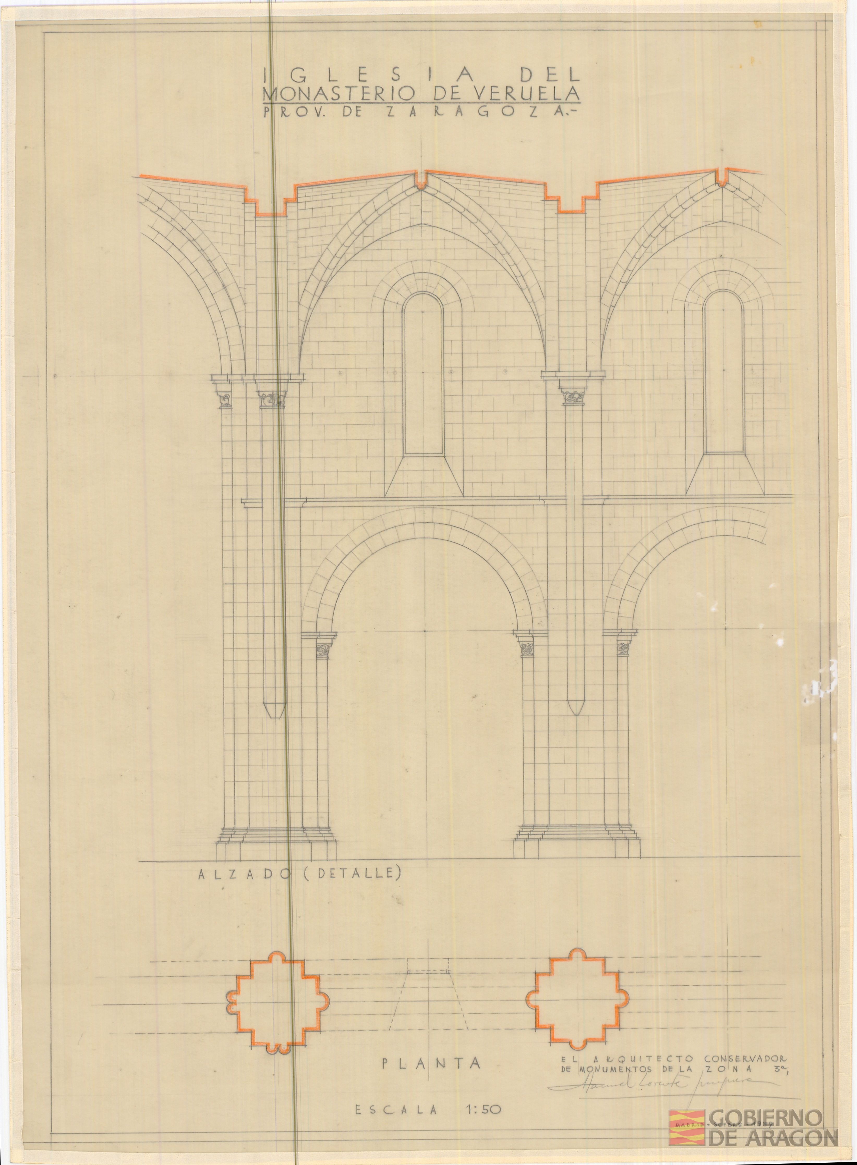 Iglesia del Monasterio de Veruela. Muro longitudinal de la nave lateral. Vera de Moncayo