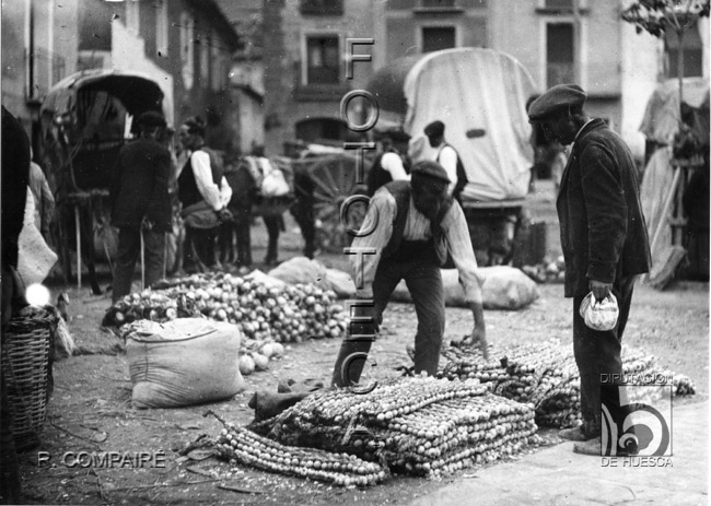 "Mercado de cebollas". Ricardo Compairé Escartín. Ayerbe