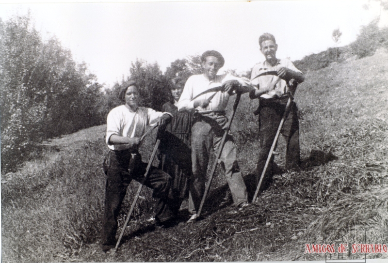 Agricultores de Asún segando