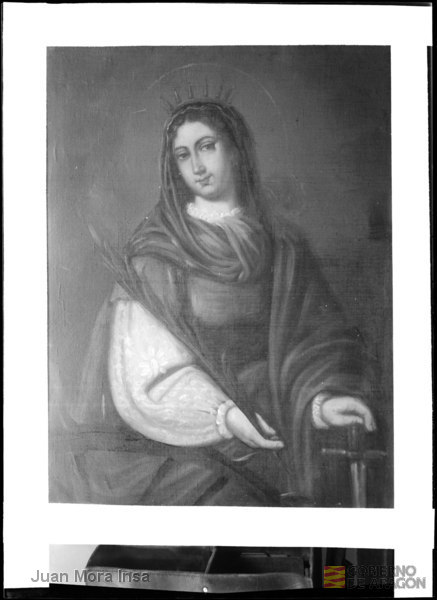 "Zaragoza, MM. de Sta. Catalina. Sta. Catalina, lienzo.". Juan Mora Insa