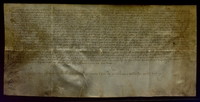 Guillermo de Hoz, señor de Hoz de Barbastro y Salinas de Hoz, reconoce recibir del concejo de Almudévar la luición de un censal de 700 sueldos jaqueses de renta anual y 7.000 de propiedad