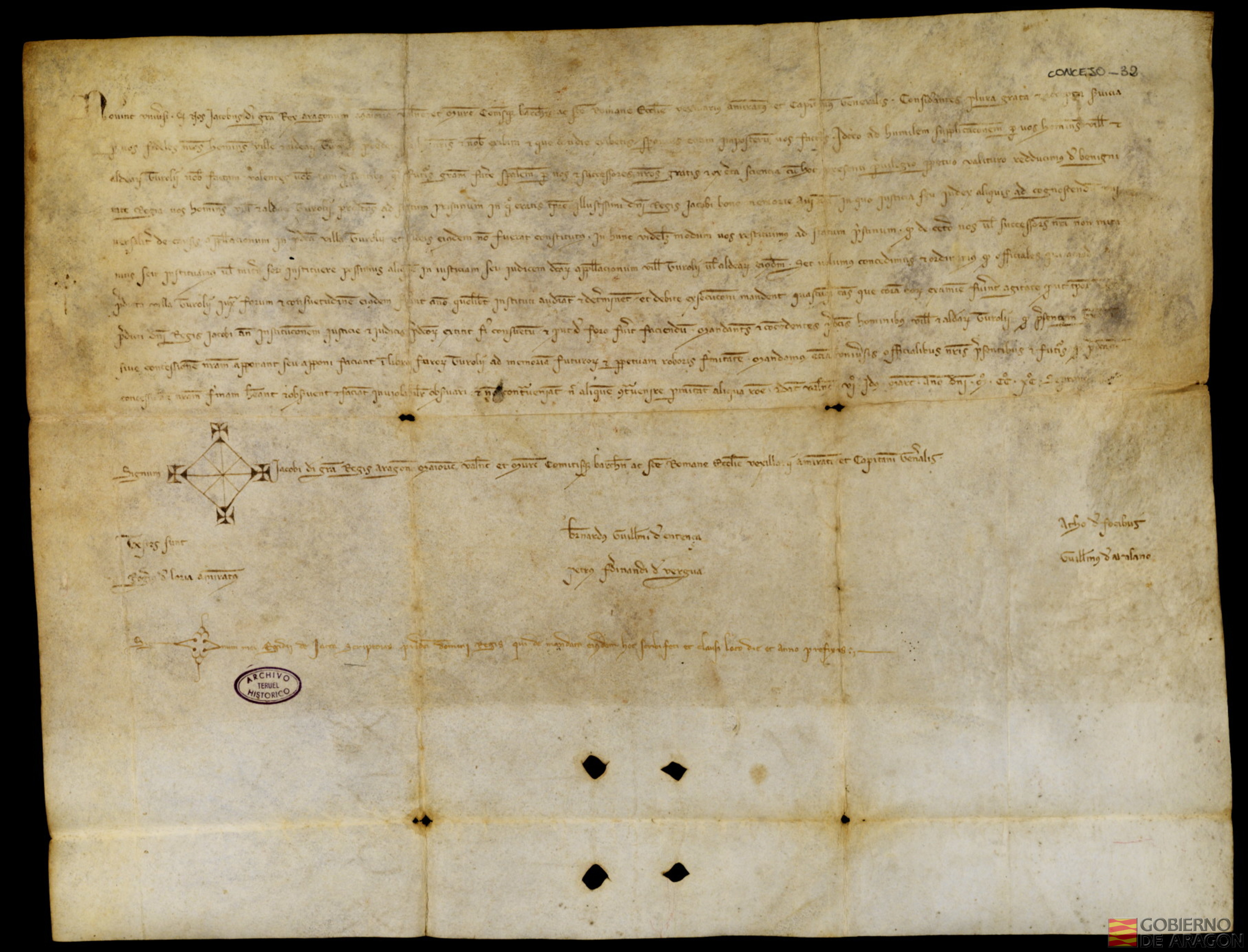 Jaime II establece que en Teruel no haya justicia ni otros jueces de apelación, sino que sean los oficiales de la villa los que resuelvan las causas en segunda instancia, tal y como se hacía en la época de Jaime I, su abuelo