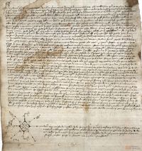 Testimonio del testamento de Pedro Ferraz, vecino de Benasque, hecho "in artículo mortis" ante Juan Erill y de Rius, rector de San Martín de dicha villa, en 20 de agosto de 1525