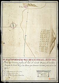 "Plan Topográfico que demuestra el sitio del Pinoso sus terrenos propios del Excmo. señor conde duque y señor de Híjar, marqués de Oraní etc. y las obras que deverán hacerse, para sacar las aguas".. Pinoso