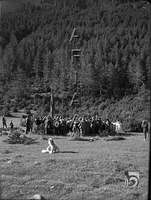 Inauguración del Parque Nacional. Celebración de una misa en la pradera. Ricardo del Arco y Garay. Valle de Ordesa. Torla. Sobrarbe