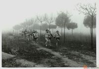Atletas corriendo un cross en Monzón