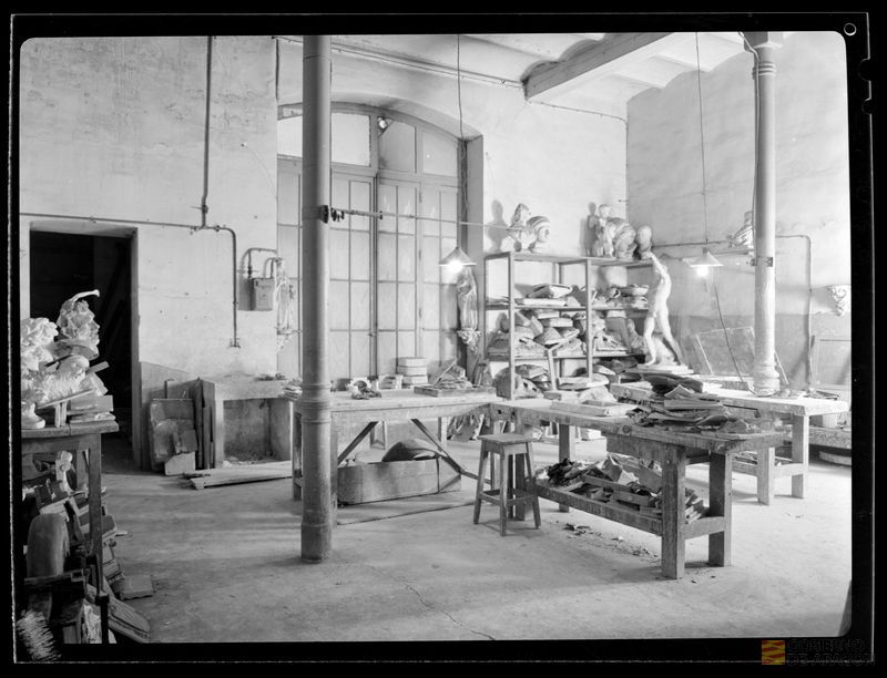 Sala de modelado de la Escuela de Artes y Oficios