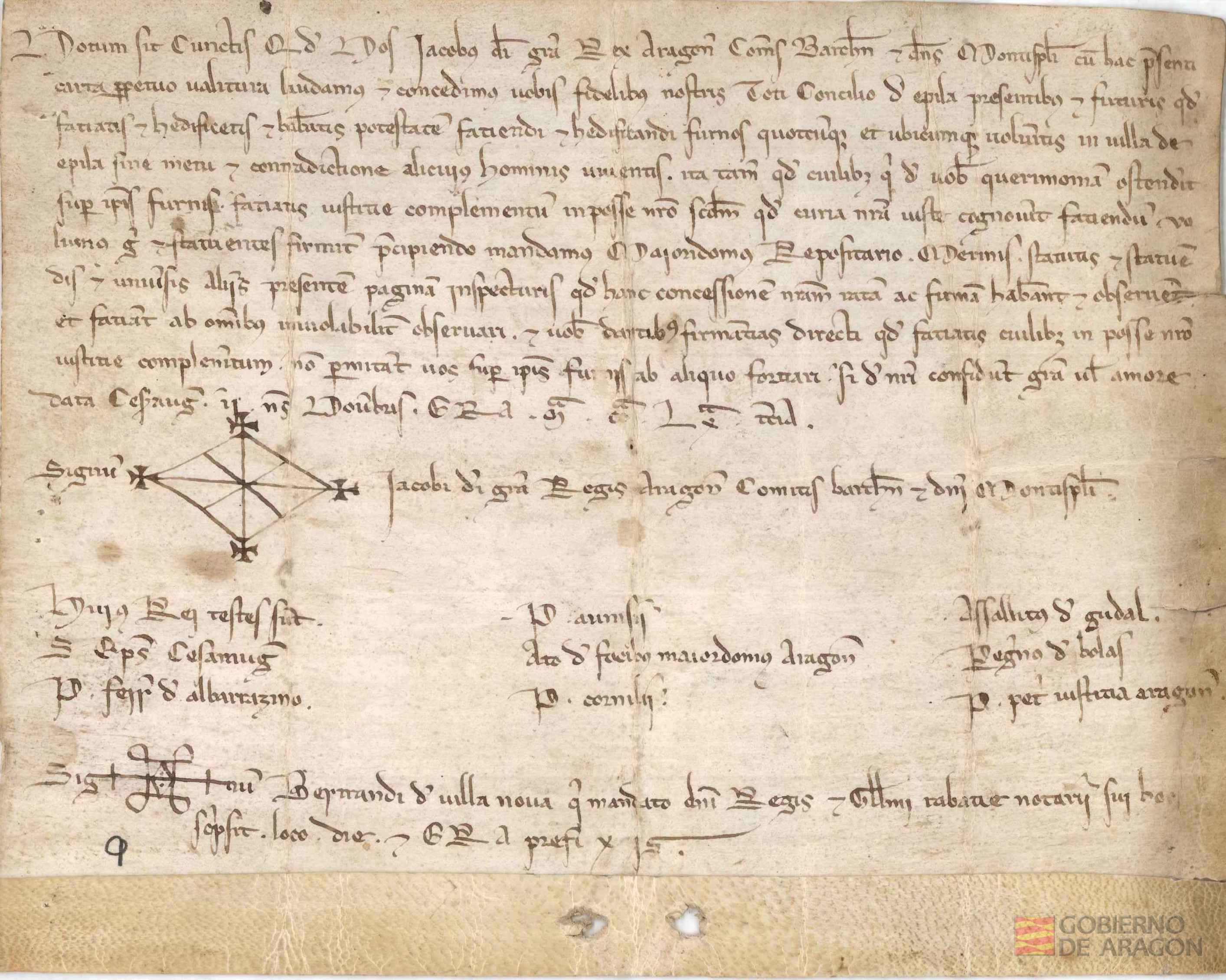 Jaime I de Aragón concede al concejo de Epila potestad para hacer y edificar hornos donde quisiere