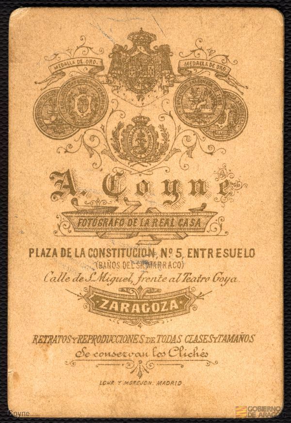 Reverso de retrato de Ignacio Coyne