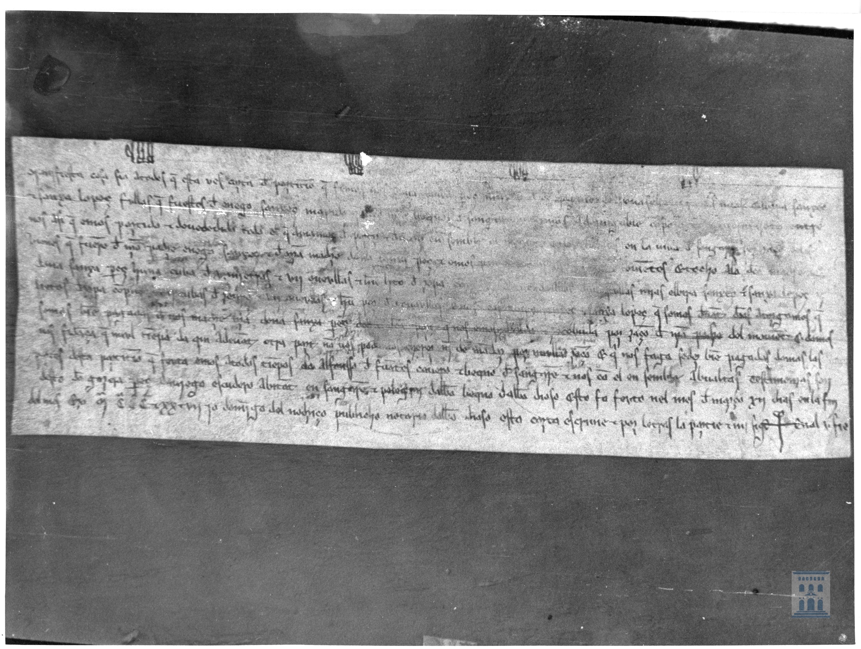 Sancha Pérez y sus hijas Elvira Sánchez y Sancha López hacen partición de los bienes patrimoniales de Sangarrén.