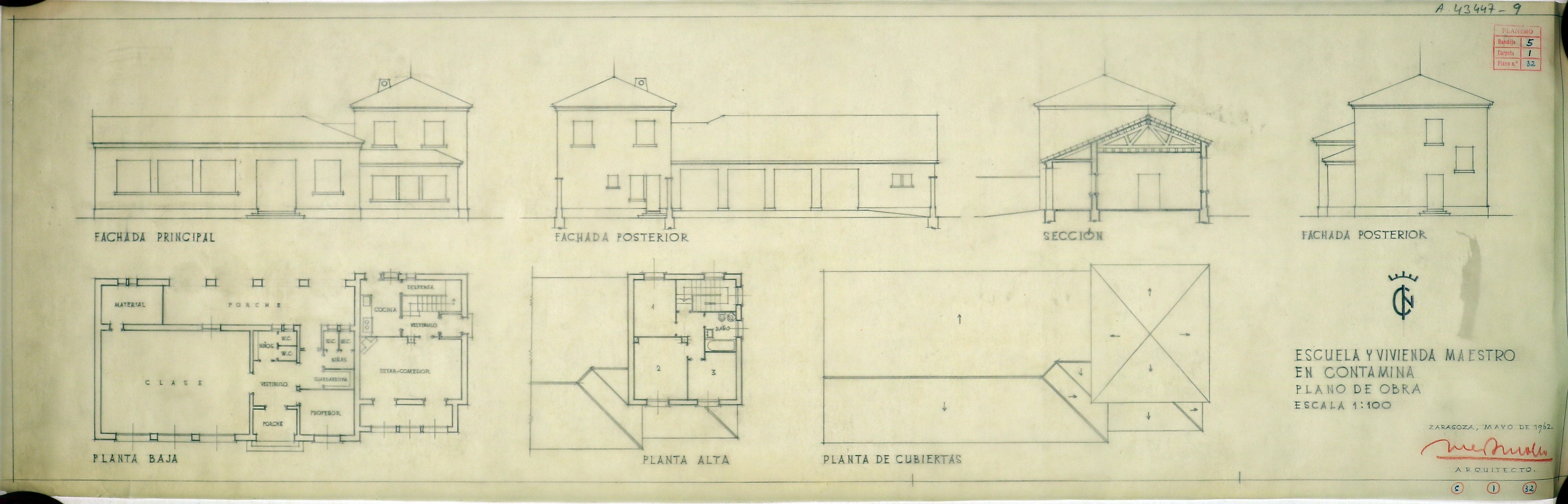 Escuela y vivienda de maestro. Contamina