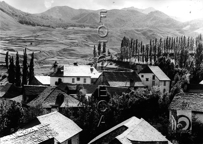 "Vista desde la Abadía". Ricardo Compairé Escartín. "1934". Sallent de Gállego